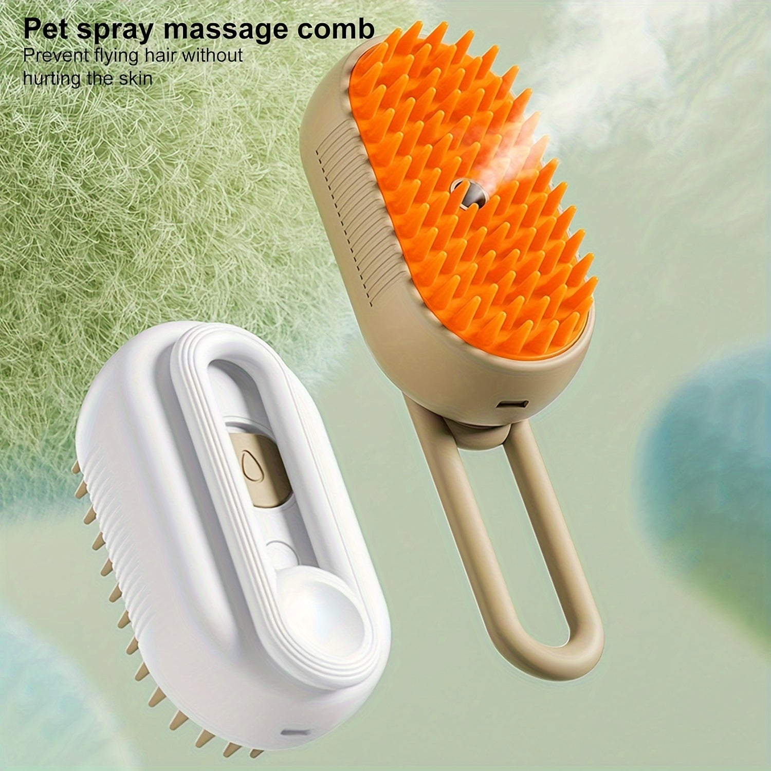 Cat Brush 3 In 1 Cat Steamy Brush, Steam Rubber Comb, Self Cleaning Steam Cat Brush