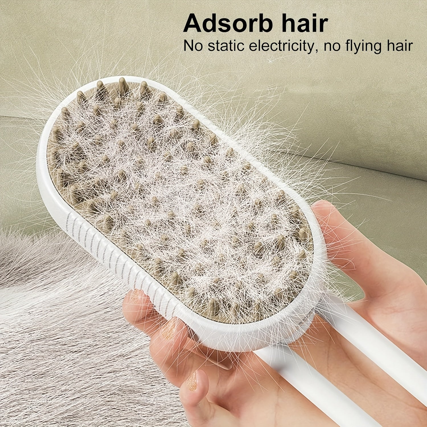 Cat Brush 3 In 1 Cat Steamy Brush, Steam Rubber Comb, Self Cleaning Steam Cat Brush