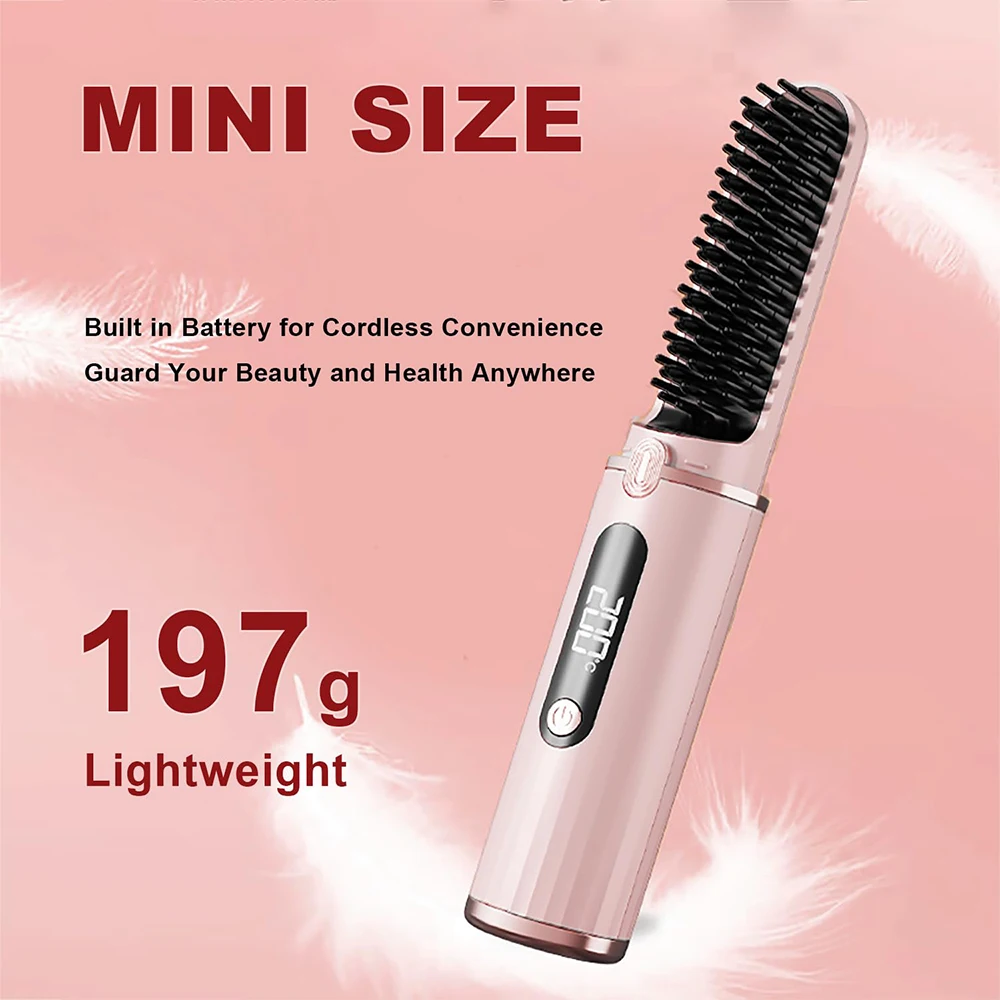 Cordless Hair Straightener Brush for Women Electric Hair Brushes Comb,