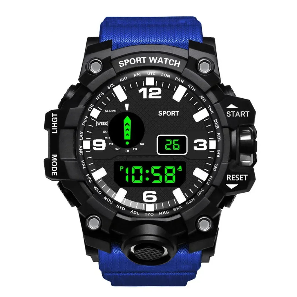 Men's LED Digital Watch Men Sport Watches Fitness Electronic Watch Multifunction Military Sports Watches Clock Kids Gifts 2024