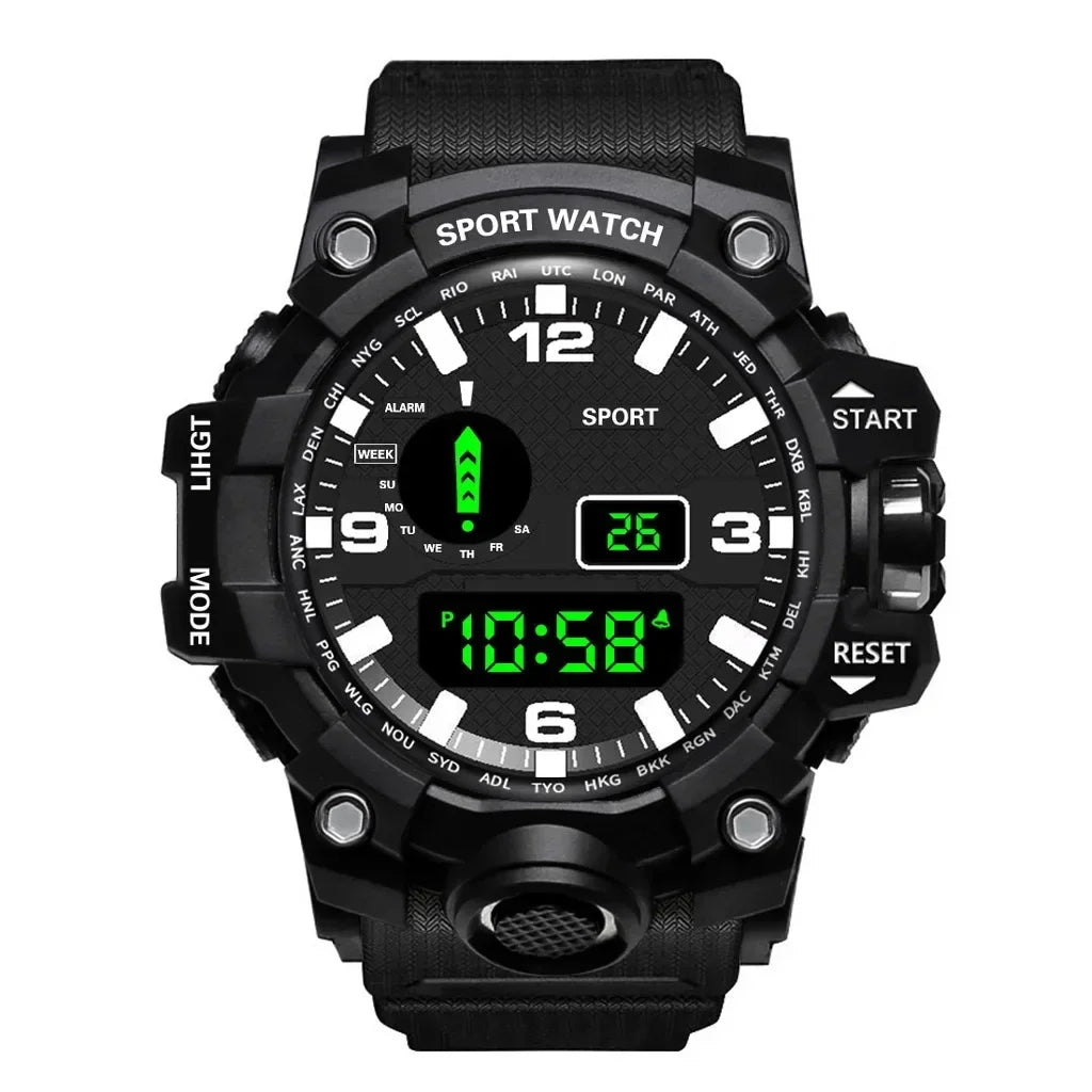 Men's LED Digital Watch Men Sport Watches Fitness Electronic Watch Multifunction Military Sports Watches Clock Kids Gifts 2024