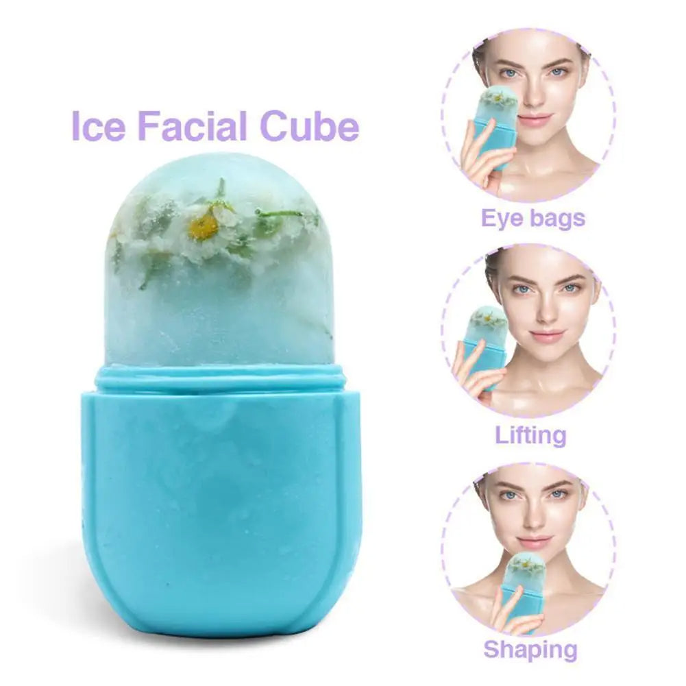 Ice Facial Roller for Face and EyePuffiness Relief Tighten Skin Ice Cube Mold Reusable Silicone Molder Beauty Treatment Tool