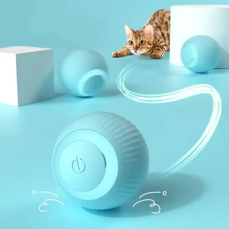 Smart Cat Rolling Ball Toys Rechargeable Cat Toys Ball Motion Ball Self-moving Kitten Toys for Indoor Interactive Playing 2024