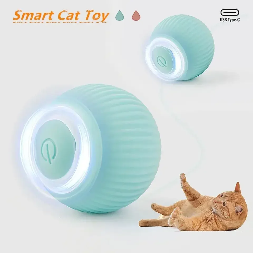 Smart Cat Rolling Ball Toys Rechargeable Cat Toys Ball Motion Ball Self-moving Kitten Toys for Indoor Interactive Playing 2024