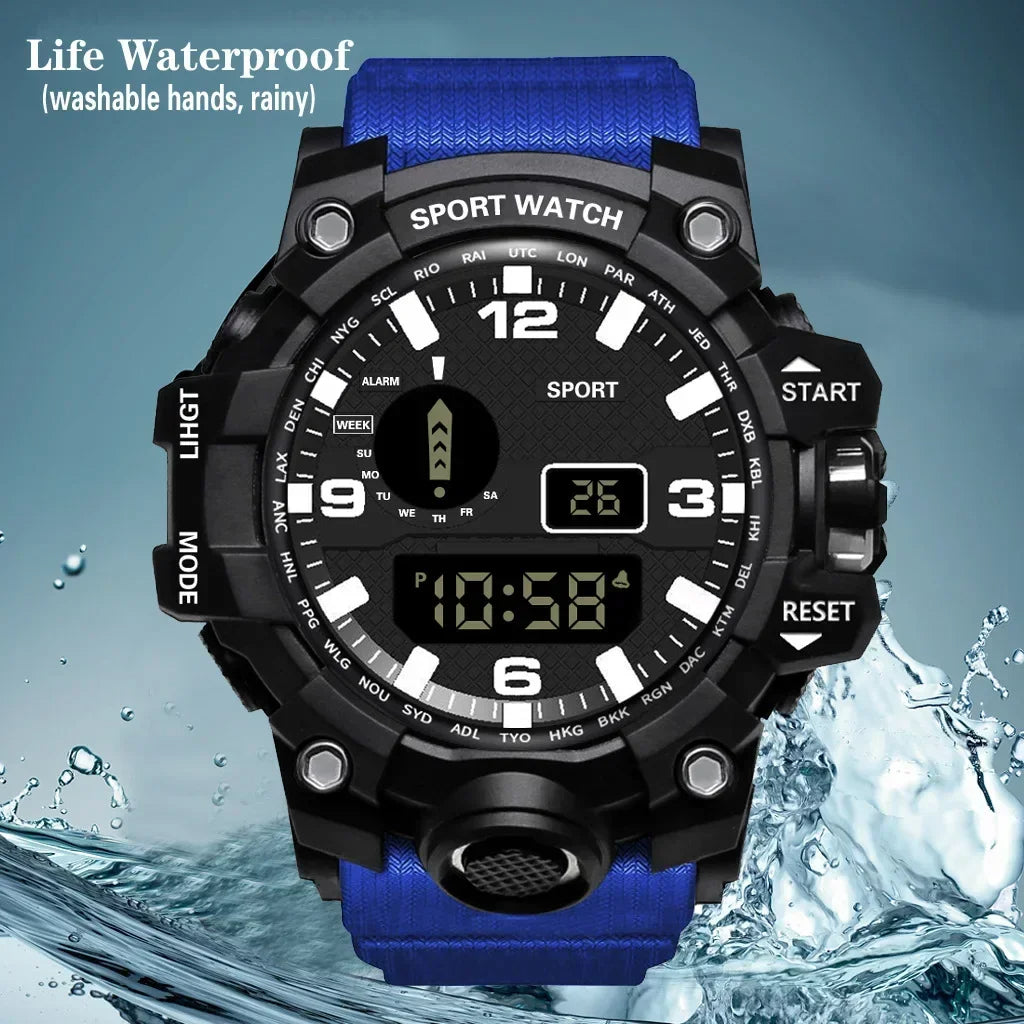 Men's LED Digital Watch Men Sport Watches Fitness Electronic Watch Multifunction Military Sports Watches Clock Kids Gifts 2024