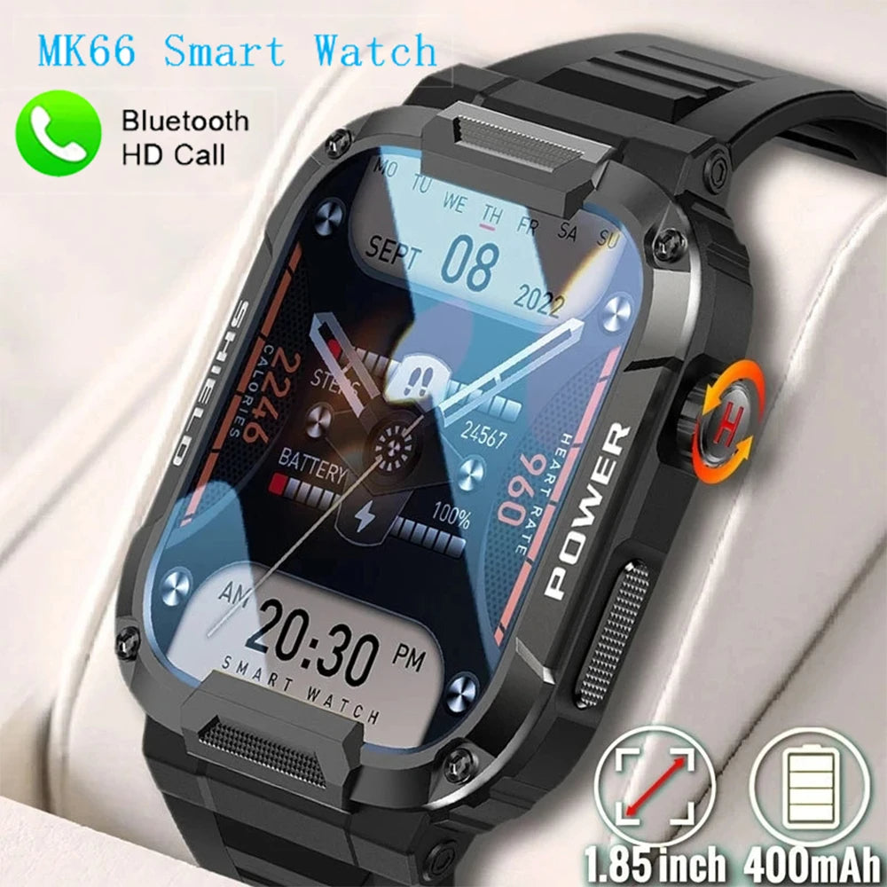 MK66 Smart Watch Men's Large battery Fitness Tracker Health Monitoring IP68 voice Assistant Bluetooth Call Sports Smartwatches